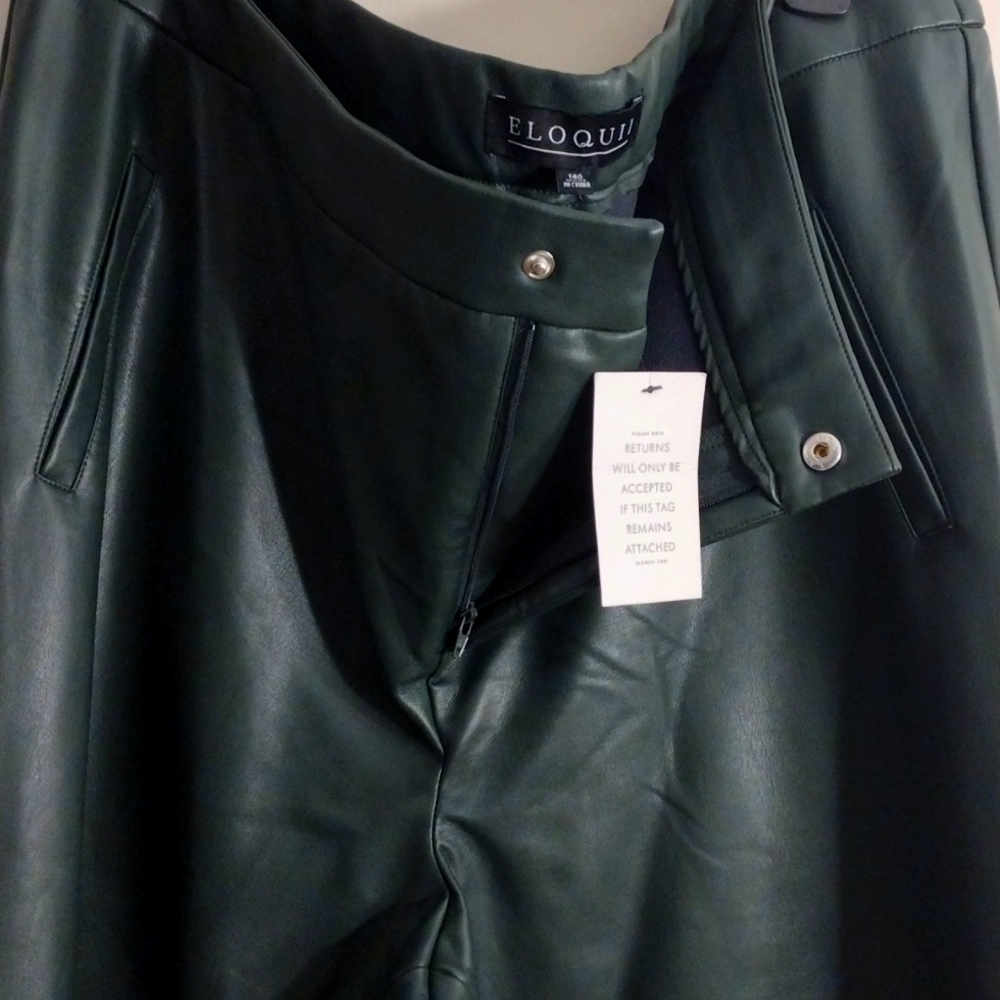 Elloquii Faux Leather Trousers